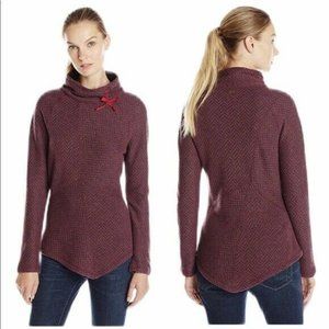 Prana Plum Red Women's Mattea Recycled Wool Blend Funnel Neck Sweater Size M